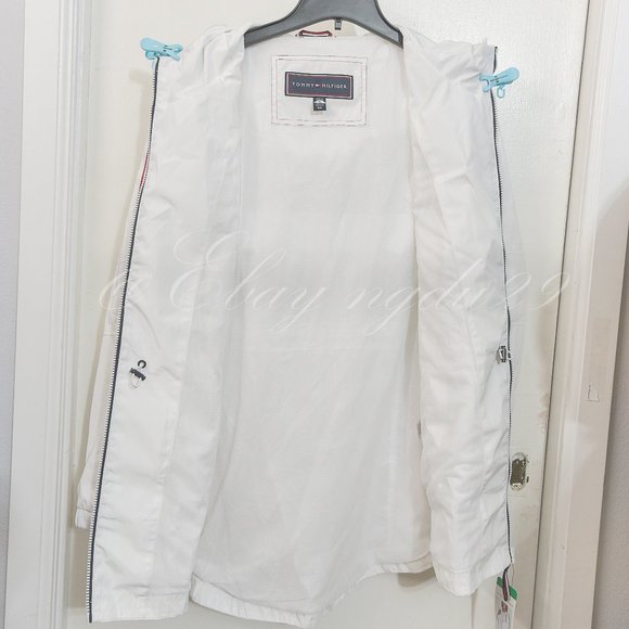 Tommy Hilfiger Ladies' Long Windbreaker‎ WHITE - Picture 5 of 8